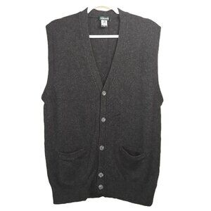 Cozy Lambswool Grandpa  V-Neck Button Up Knit Vest Academia Preppy
